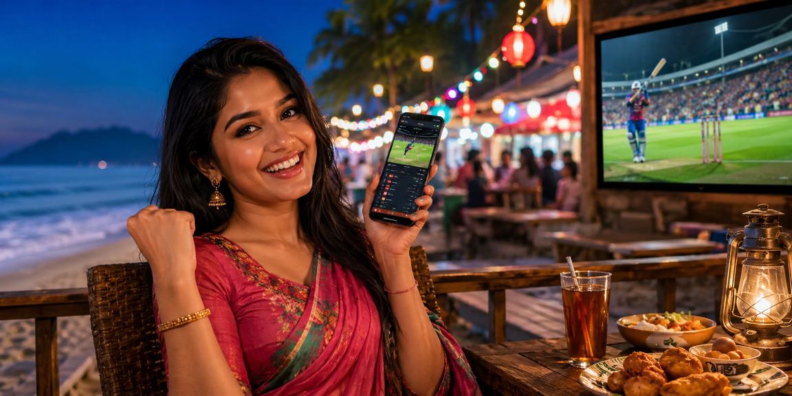 কক্সবাজারের চা বাগানে বসে ক্রিকেট বেটিং উপভোগ করছেন একজন ব্যক্তি
